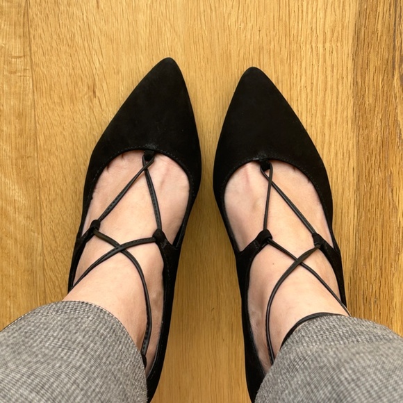 Black Nobuck High Heels Made in Brazil- size 7 1/5 - Picture 2 of 9